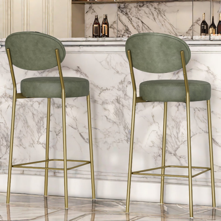 Mercer41 Keondric Of 2 With Pu Leather, Metal Frame And Legs Wayfair